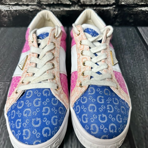 Guess Y2K Multicolor Pink Blue Yellow Sneakers Womens 10 - Picture 3 of 10